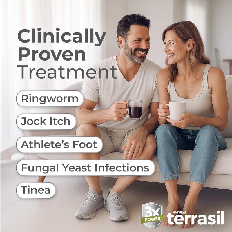 Terrasil كريم كلوتريمازول المضاد للفطريات، تخفيف لعدوى الخميرة الفطرية، حكة الفخذ، قدم الرياضي، السعفة للرجال والنساء، علاج مثبت سريرياً لفطريات الجلد. مؤهل لـ FSA-HSA (7 أونصات) - Image 3